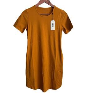 Universal Standard Halie Dress 4XS 00 0 Mustard Yellow NWT 2XS Capsule Travel